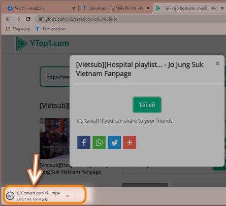 Tải video facebook