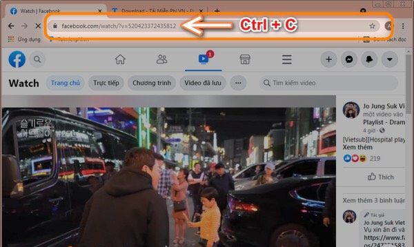 Tải video facebook