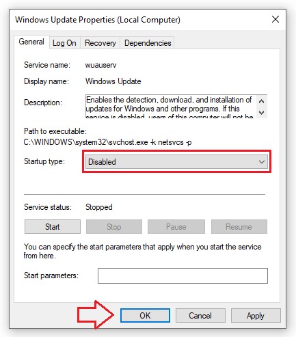 tắt update windows 10