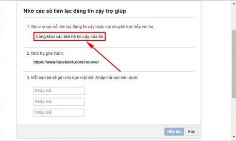 quên mã đăng nhập facebook