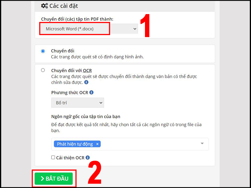 chuyển pdf sang word online không bị lỗi font