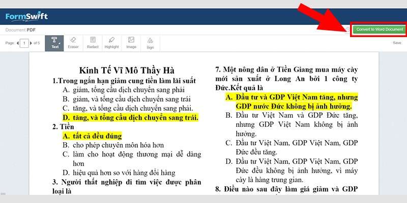 chuyển pdf sang word online không bị lỗi font