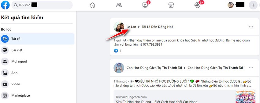 Tìm Fb qua Sđt