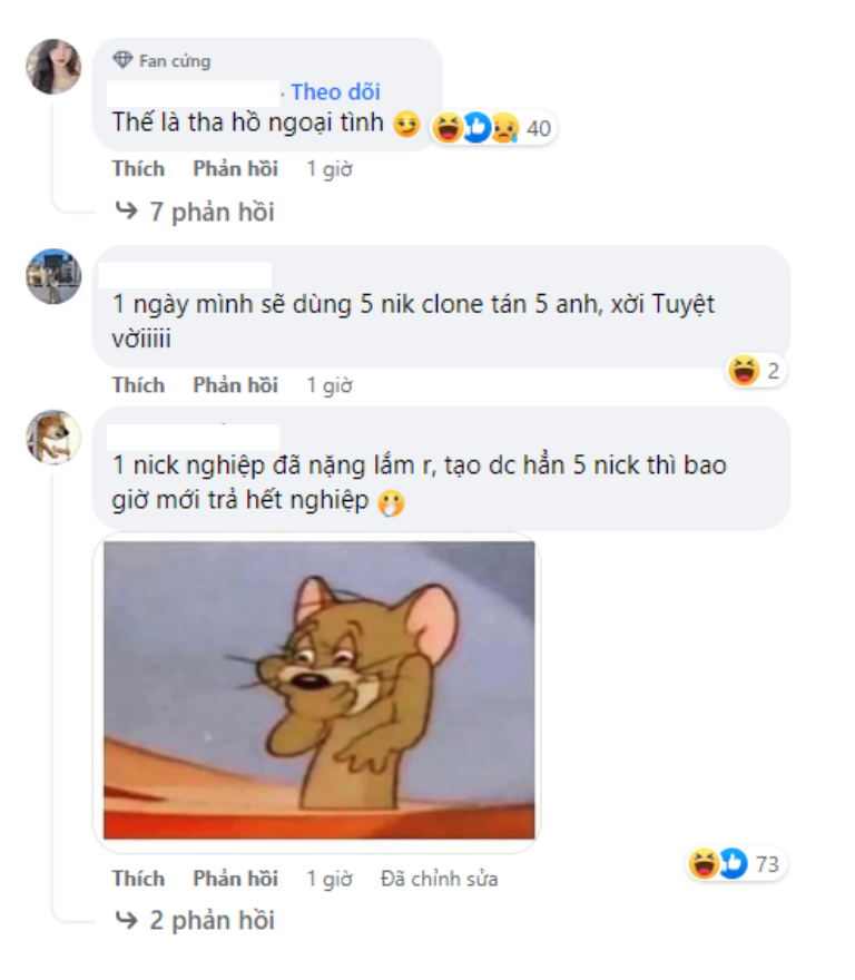 năm hồ sơ cá nhân trong một tài khoản Facebook