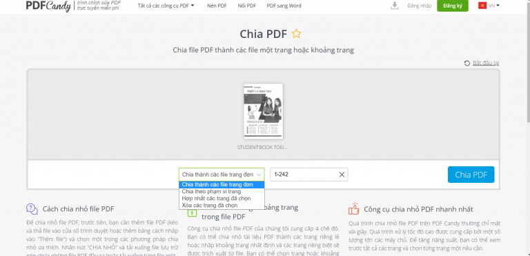 Cách cắt file pdf trên máy tính
