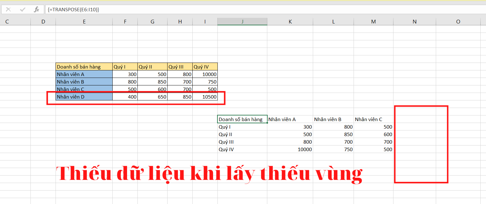 chuyển hàng thành cột trong excel