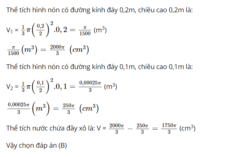 Diện tích xung quanh hình nón