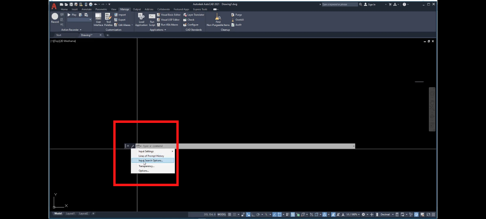 hiện gợi ý lệnh trong cad
