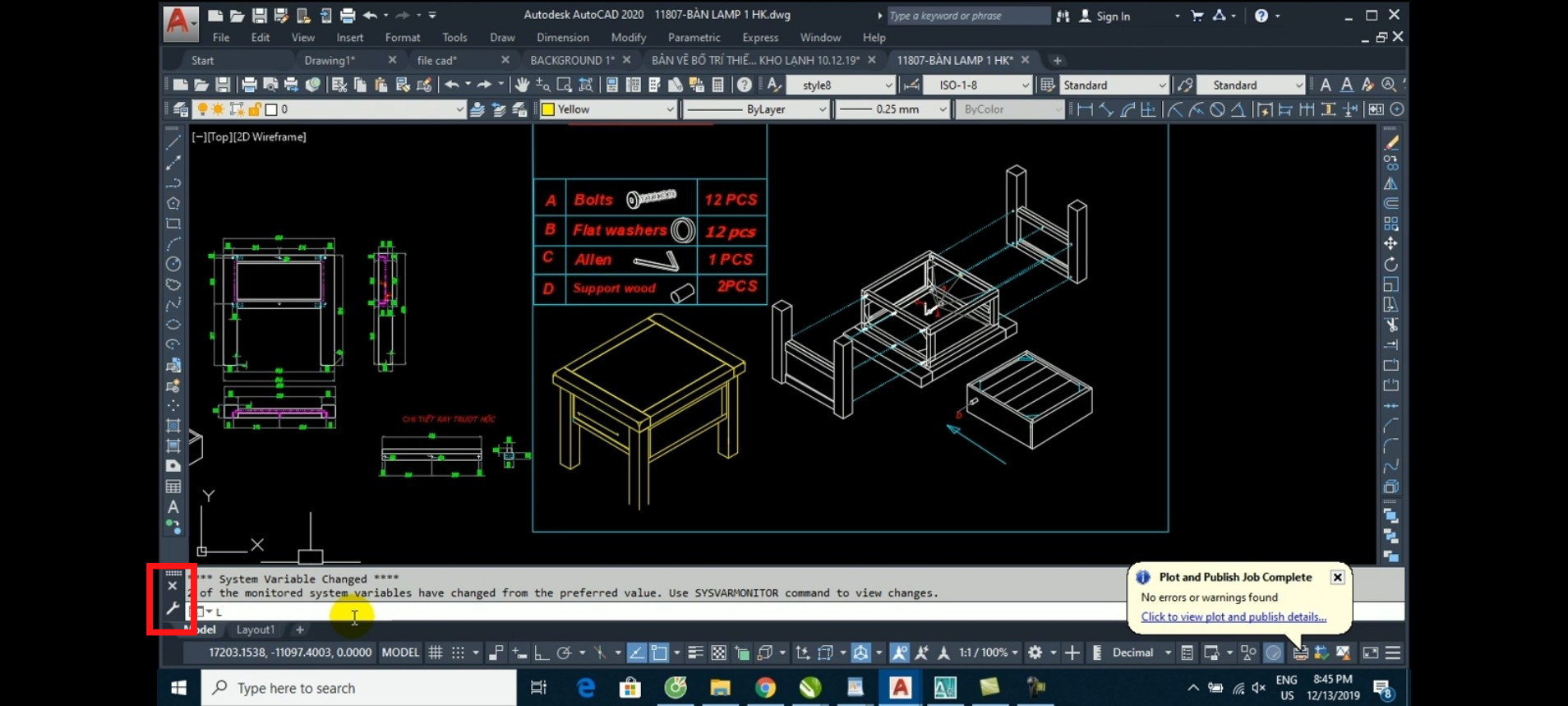 hiện gợi ý lệnh trong cad