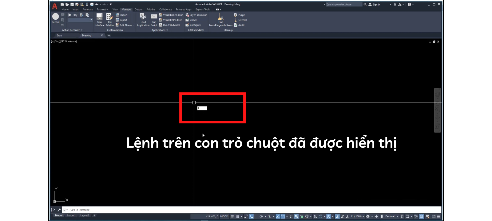 hiện gợi ý lệnh trong cad
