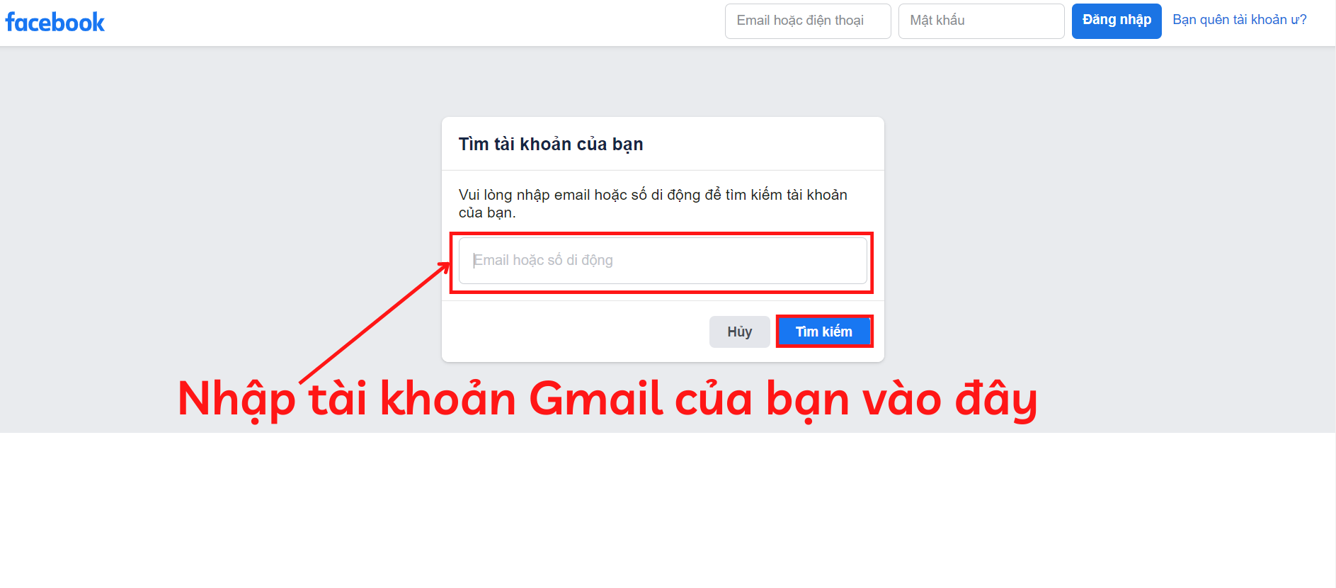lấy lại mật khẩu facebook không cần số điện thoại