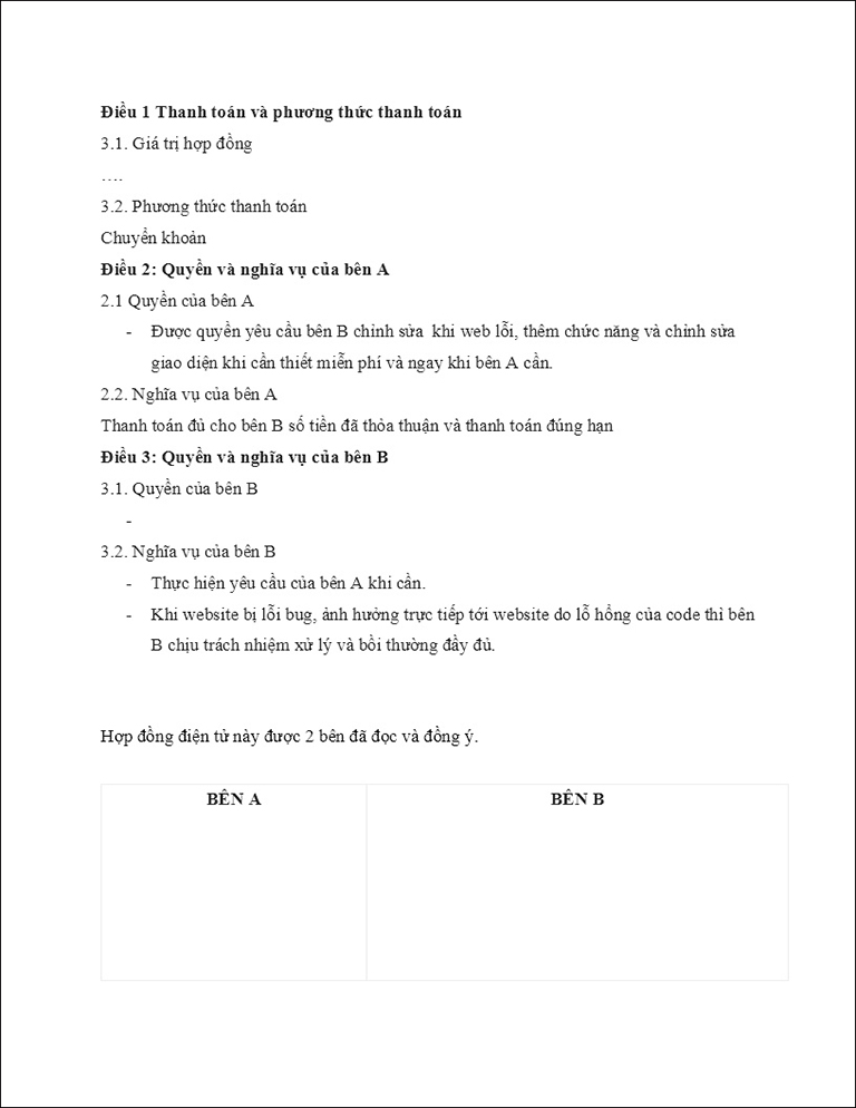 Mẫu hợp đồng điện tử