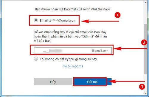 quên mật khẩu Outlook