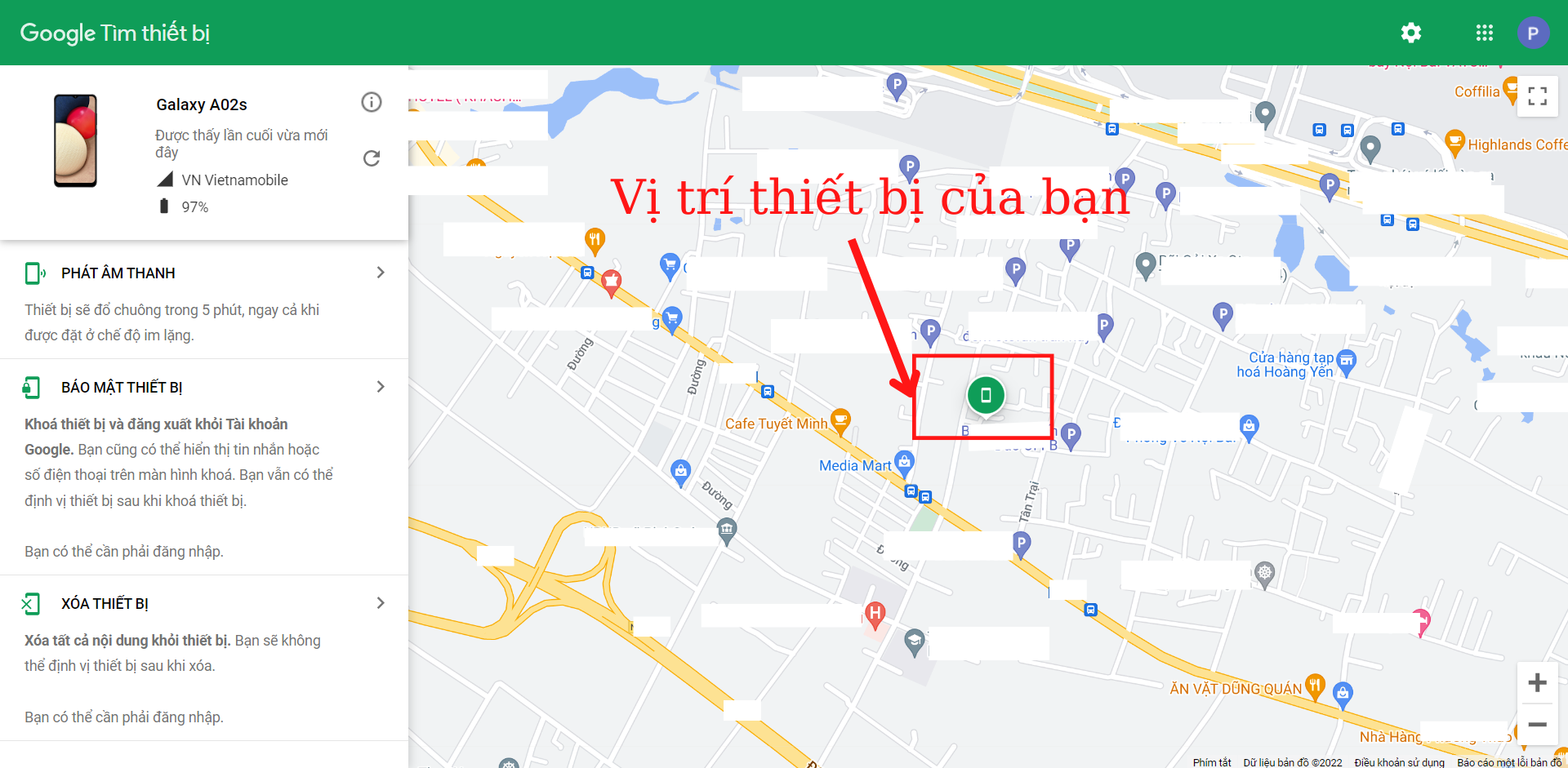 trình quản lý thiết bị android