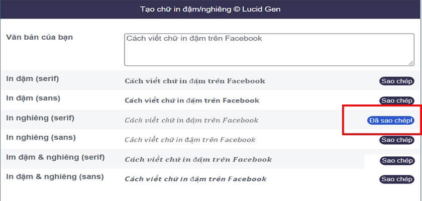 Cách viết chữ in đậm trên Facebook