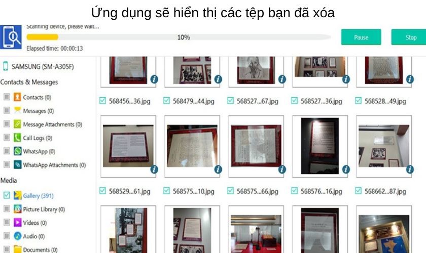 khôi phục ảnh đã xoá trong thùng rác