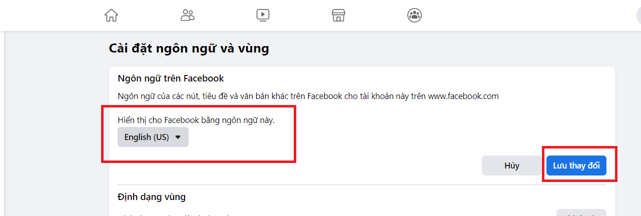 cách thay đổi ngôn ngữ Facebook