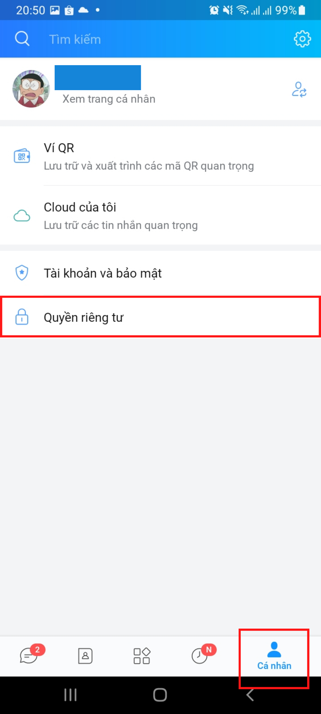 cách chặn tin nhắn từ người lạ trên zalo