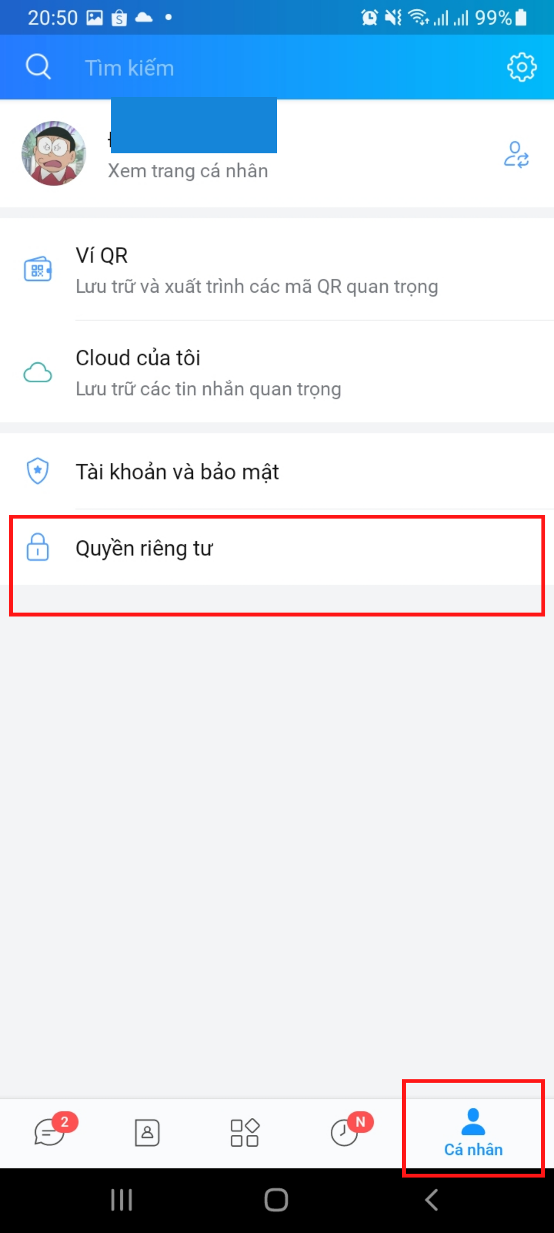 cách chặn tin nhắn từ người lạ trên zalo