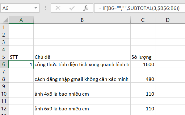 cách điền số thứ tự trong excel