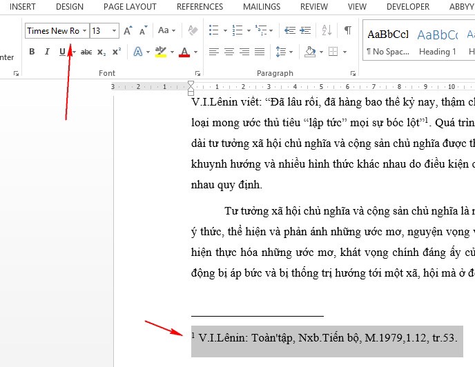 cách ghi chú trong word