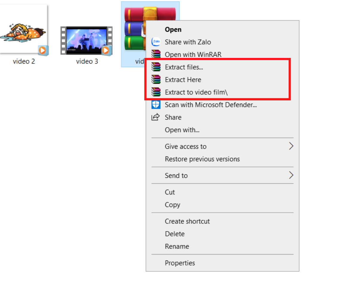 cách giải nén video trên máy tính