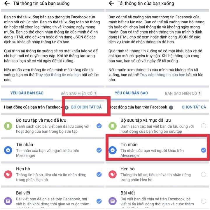 cách xem tin nhắn đã xóa trên messenger