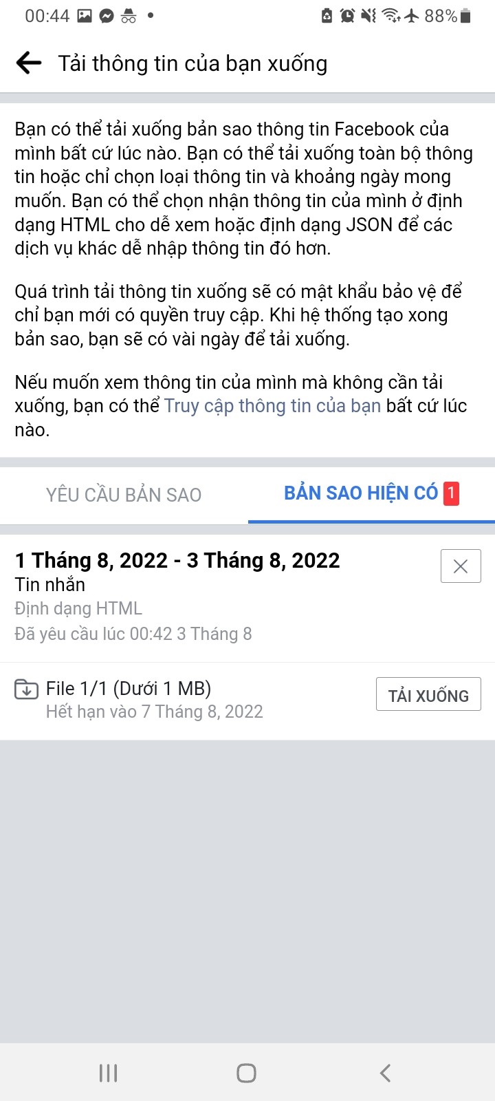 cách xem tin nhắn đã xóa trên messenger