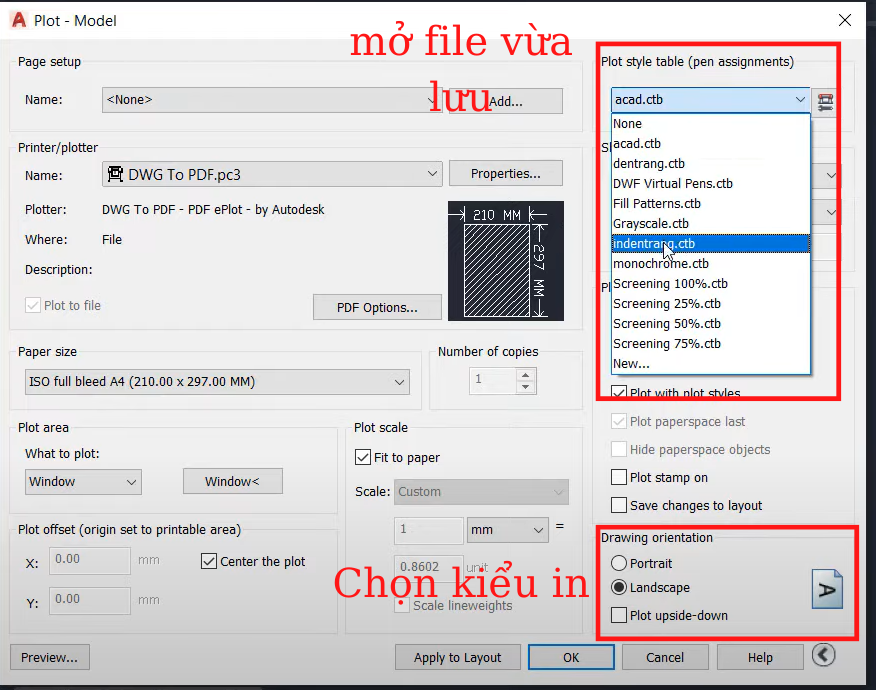 cách xuất bản vẽ cad sang pdf