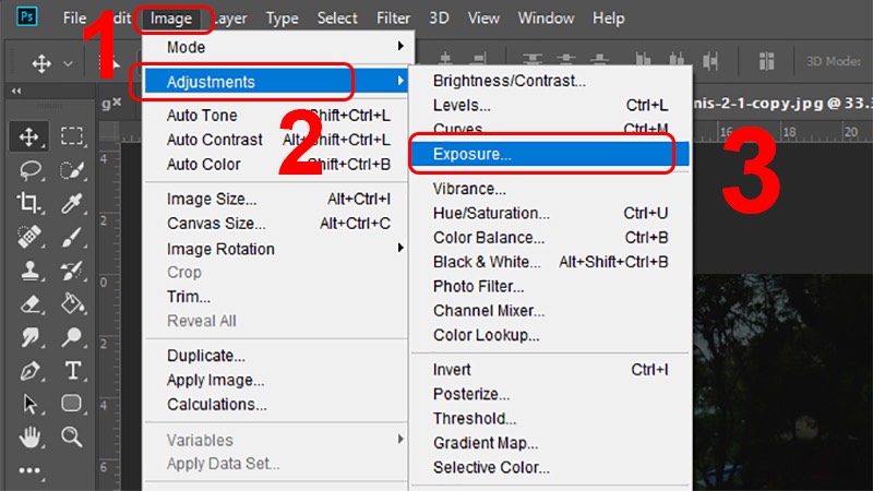 chỉnh sáng ảnh trong Photoshop