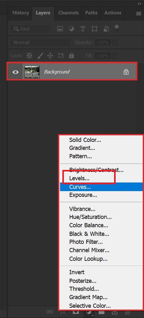chỉnh sáng ảnh trong Photoshop