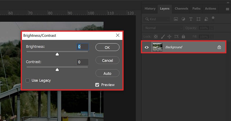 chỉnh sáng ảnh trong Photoshop