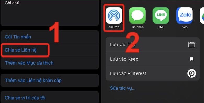 sao chép danh bạ từ iPhone sang iPhone