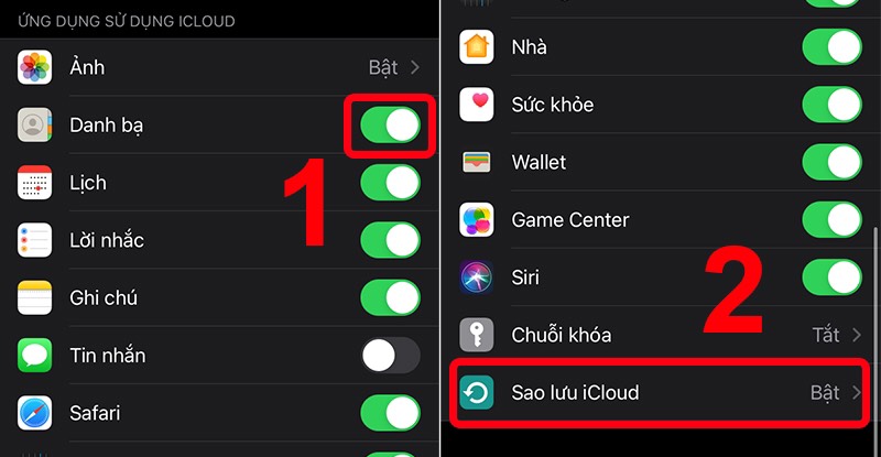 sao chép danh bạ từ iPhone sang iPhone