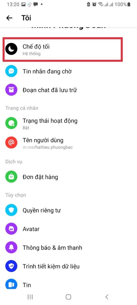 chuyển facebook sang chế độ tối
