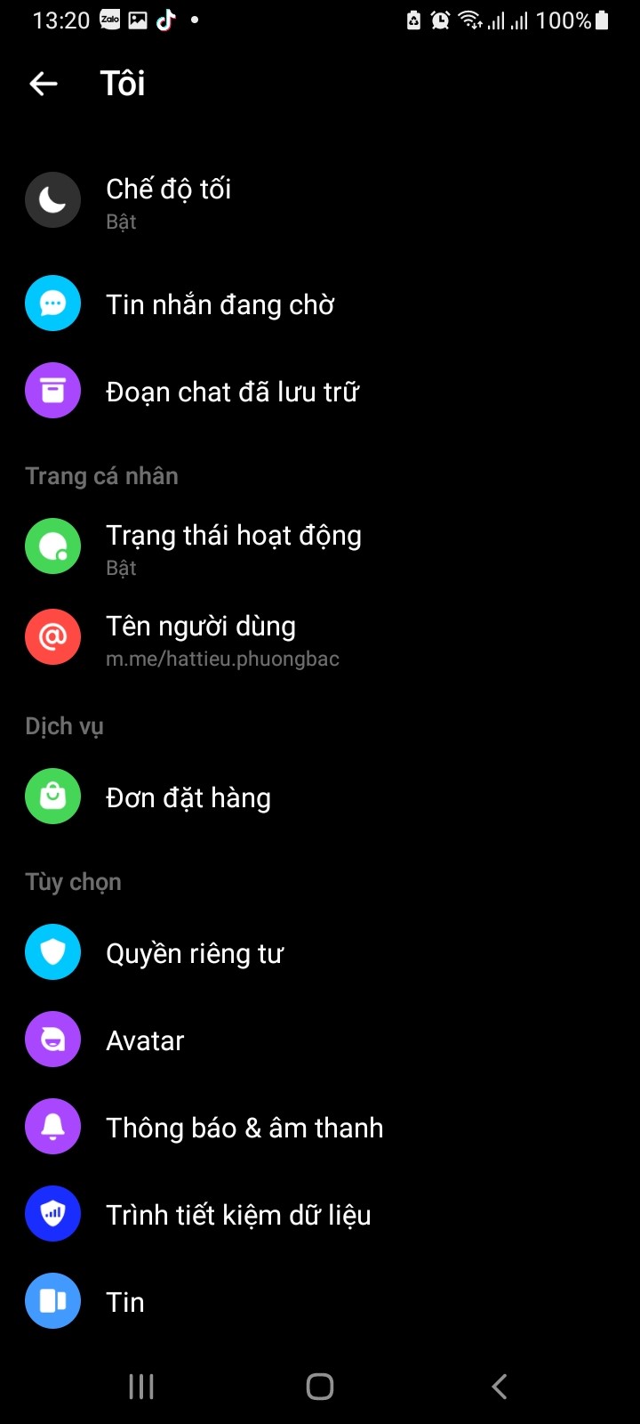 chuyển facebook sang chế độ tối