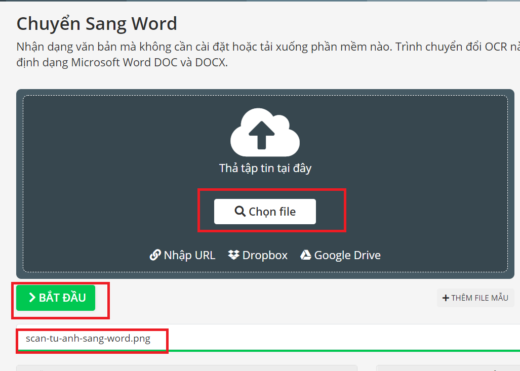 scan từ ảnh sang word