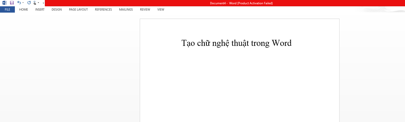 Tạo chữ nghệ thuật trong Word