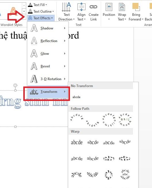 Tạo chữ nghệ thuật trong Word