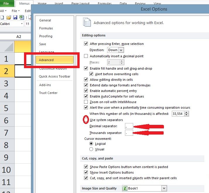 cách chuyển dấu phẩy sang dấu chấm trong Excel