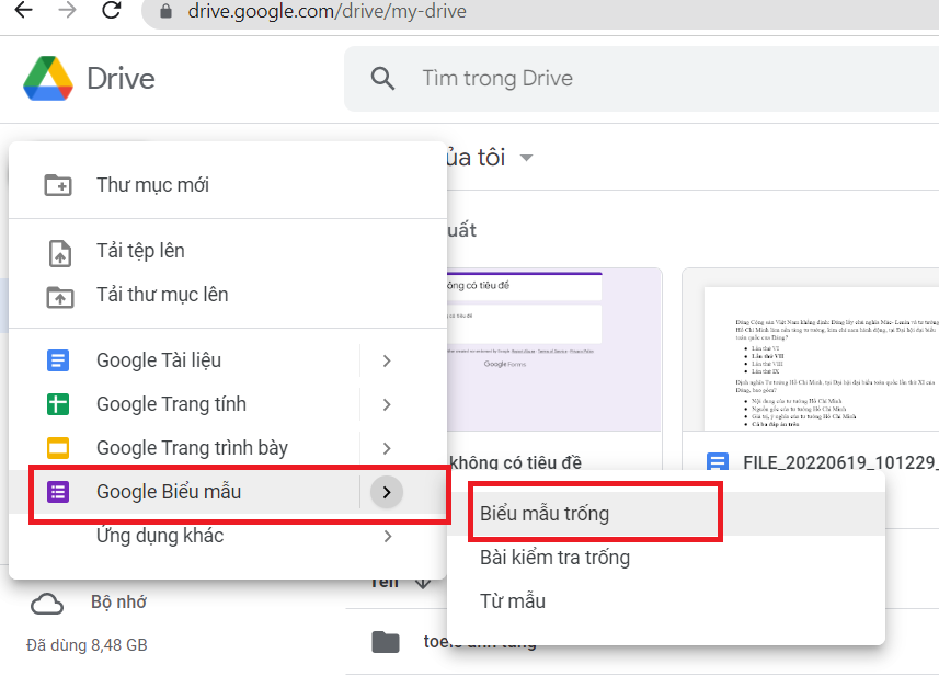 cách tạo google biểu mẫu trên điện thoại