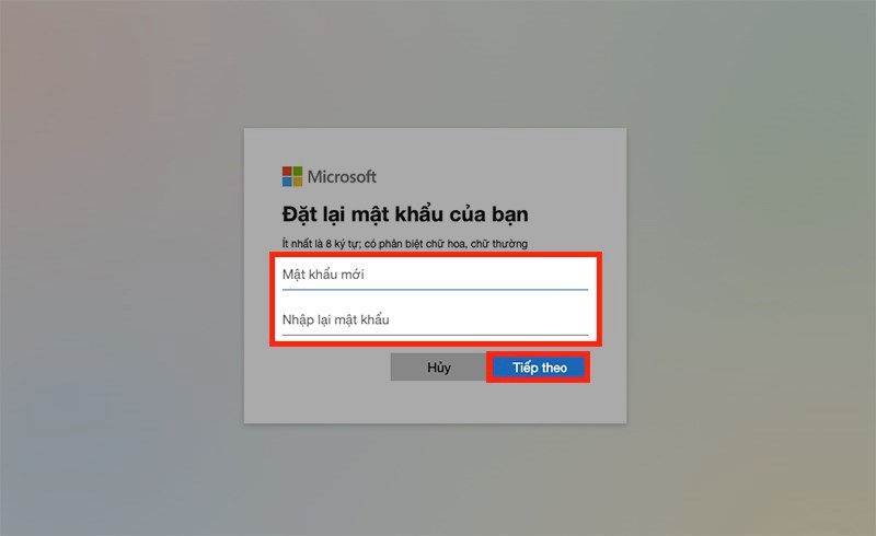 cách tạo mật khẩu microsoft