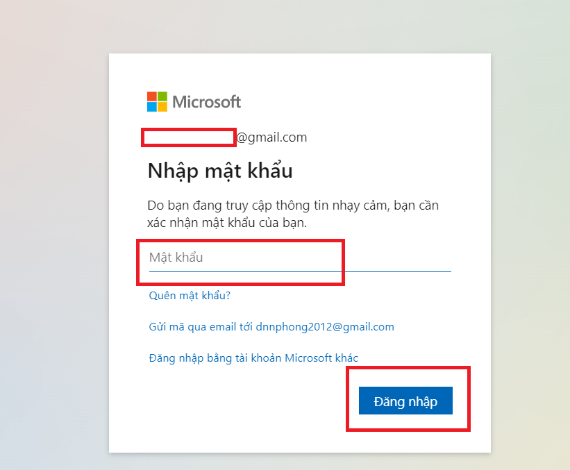 cách tạo mật khẩu microsoft