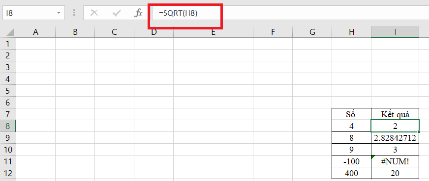 cách tính mũ trong excel