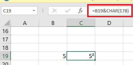 cách tính mũ trong excel