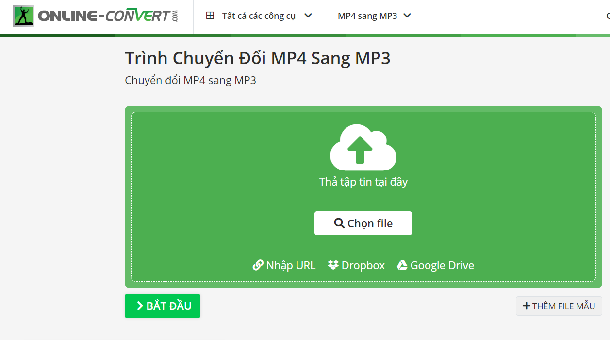 chuyển mp4 sang mp3 trực tuyến