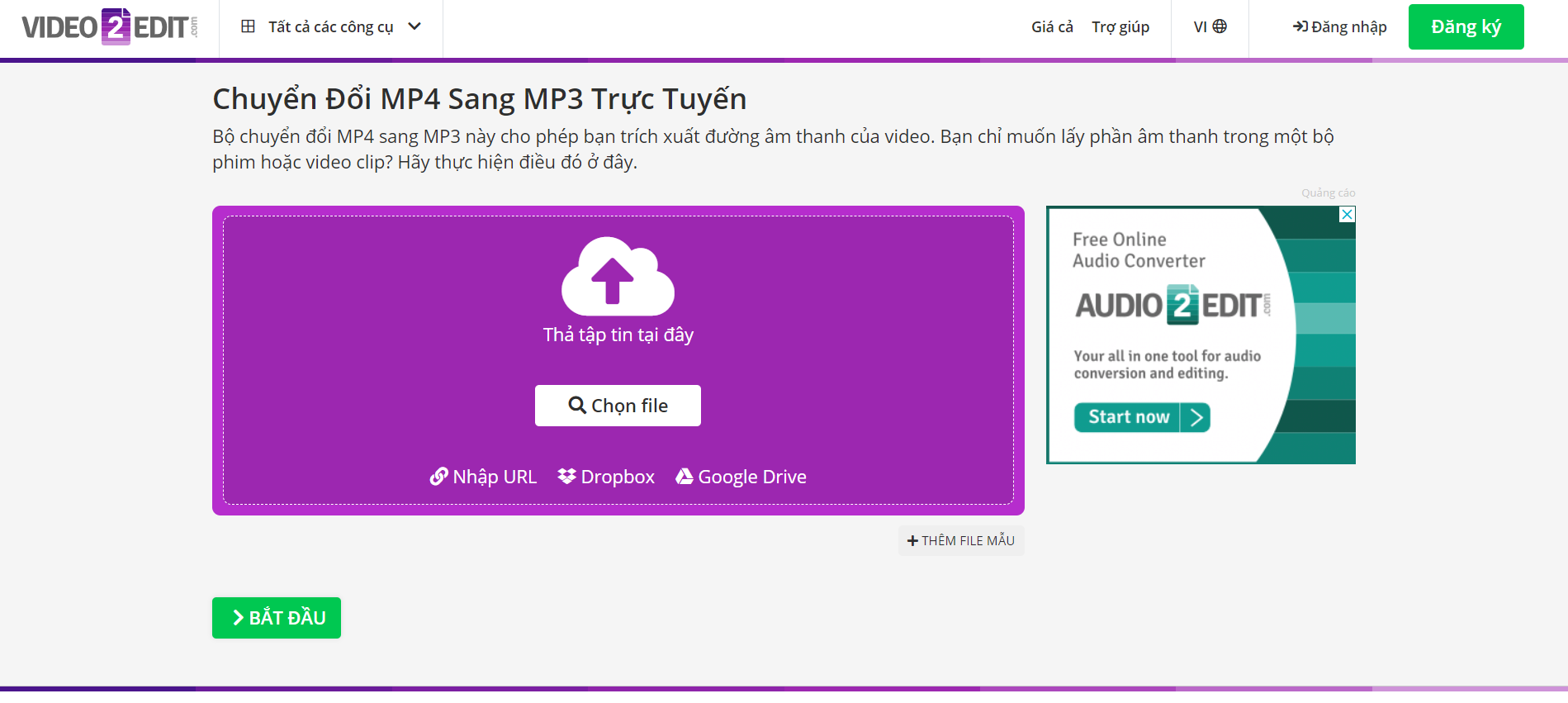 chuyển mp4 sang mp3 trực tuyến