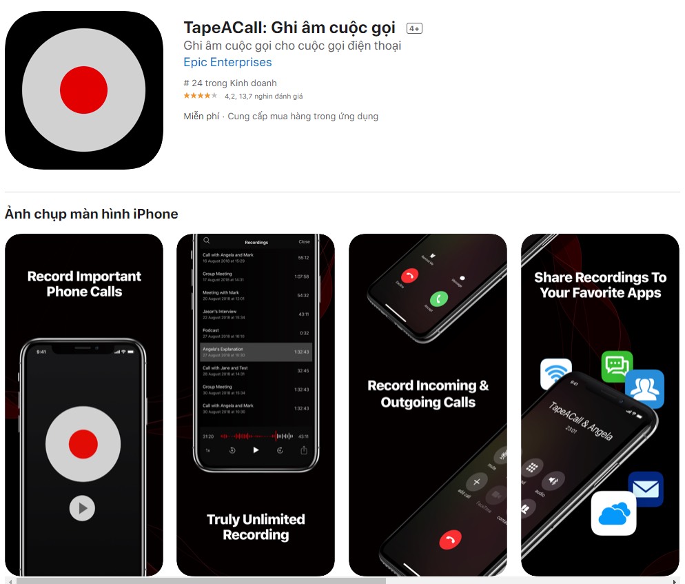ghi âm cuộc gọi Zalo trên iPhone