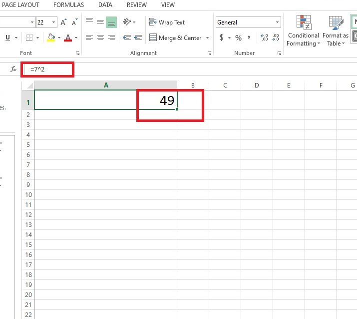 hàm bình phương trong excel