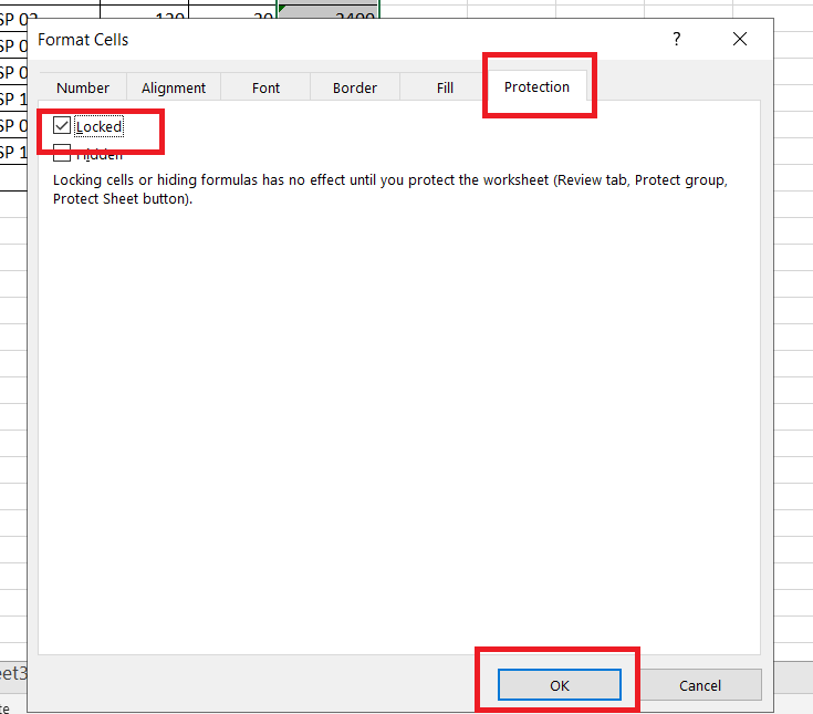 không cho chỉnh sửa trong excel